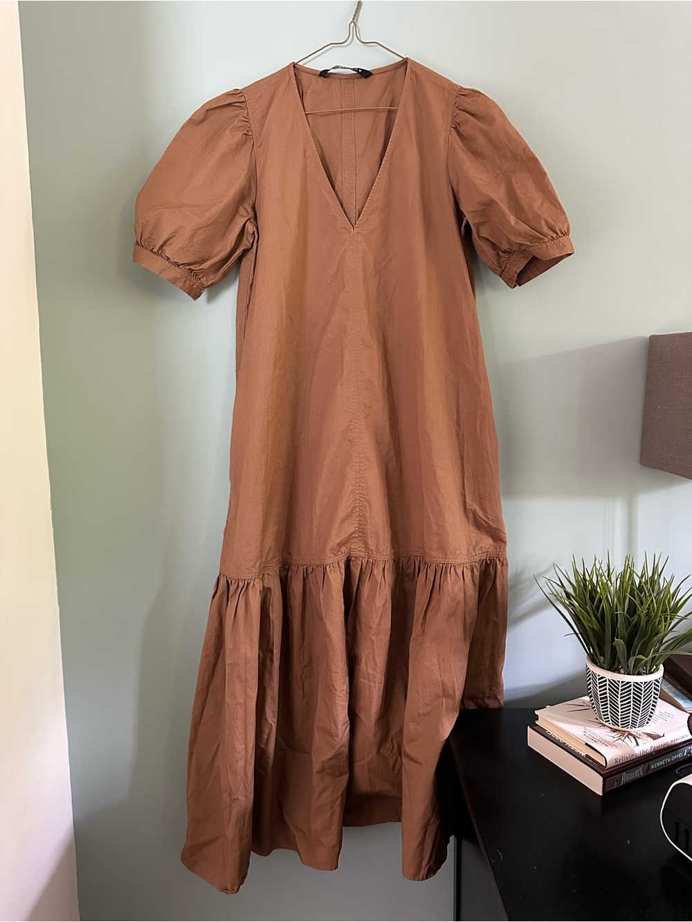 Zara Puffed Sleeve Smock Dress